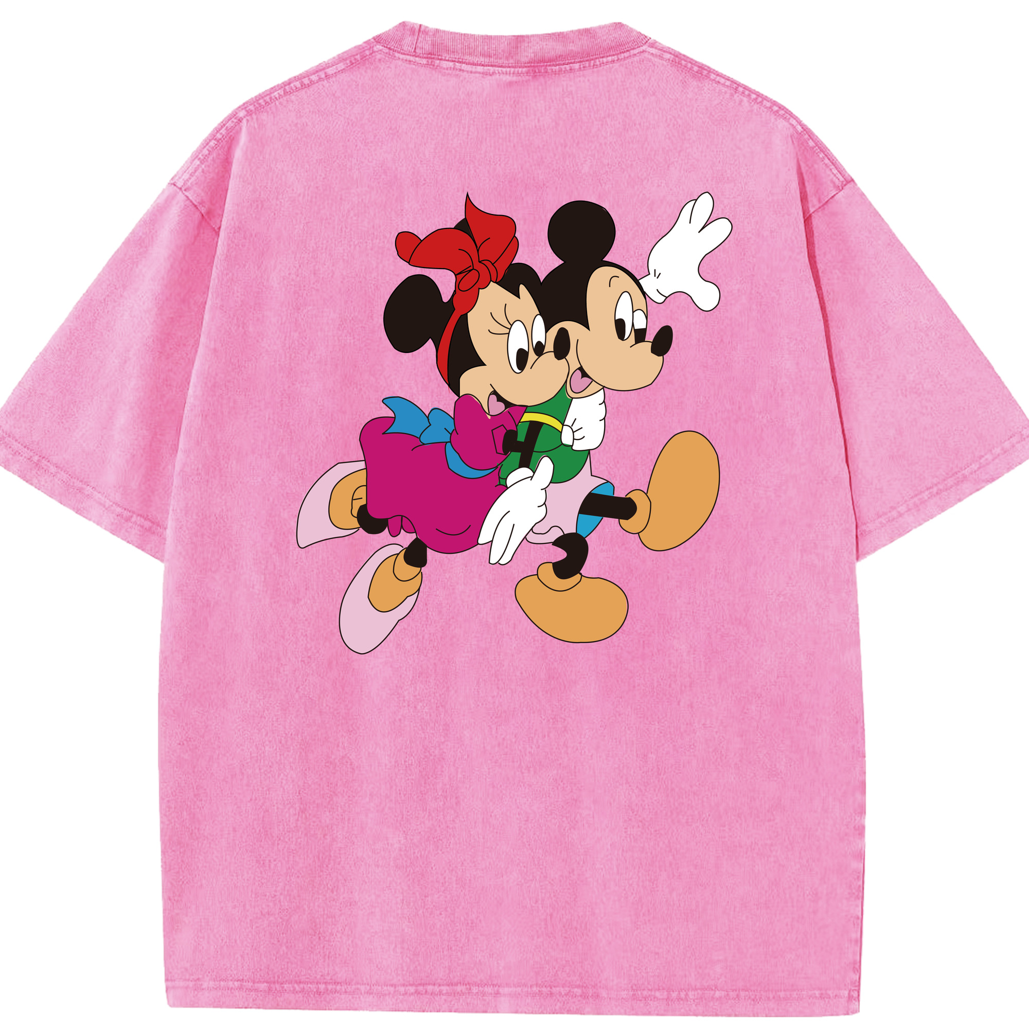 （画像用） ミッキーマウス Mickey Mouse 綿100% ヴィンテージ風 半袖Tシャツ（背面プリント）